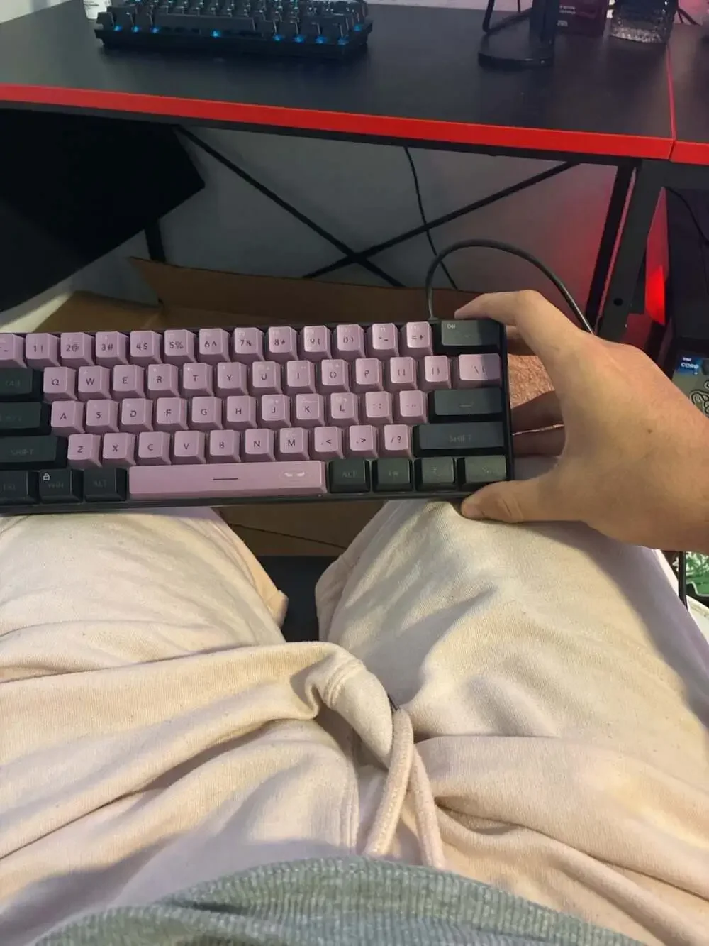 MageGee TS91 60% Mechanical Feel Gaming Keyboard Purple Black RGB